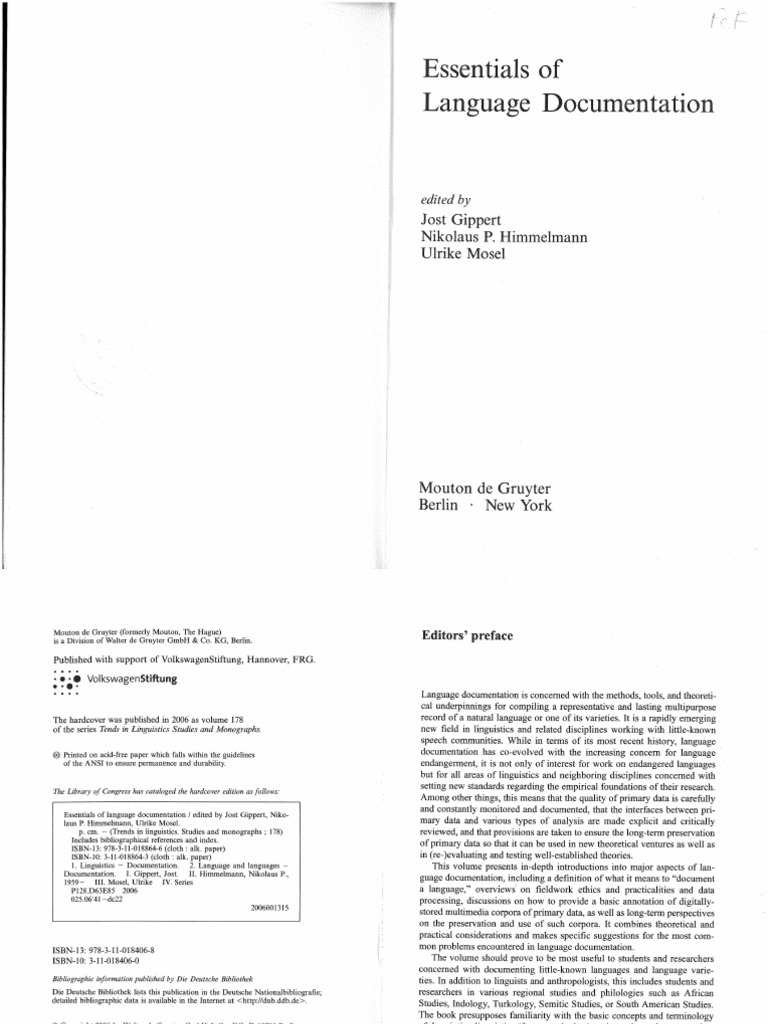Language Documentation What is It and What is It Good for 2006a | PDF