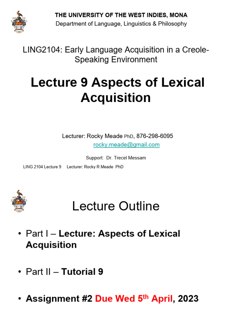 LING 2104 Lecture 9 | PDF
