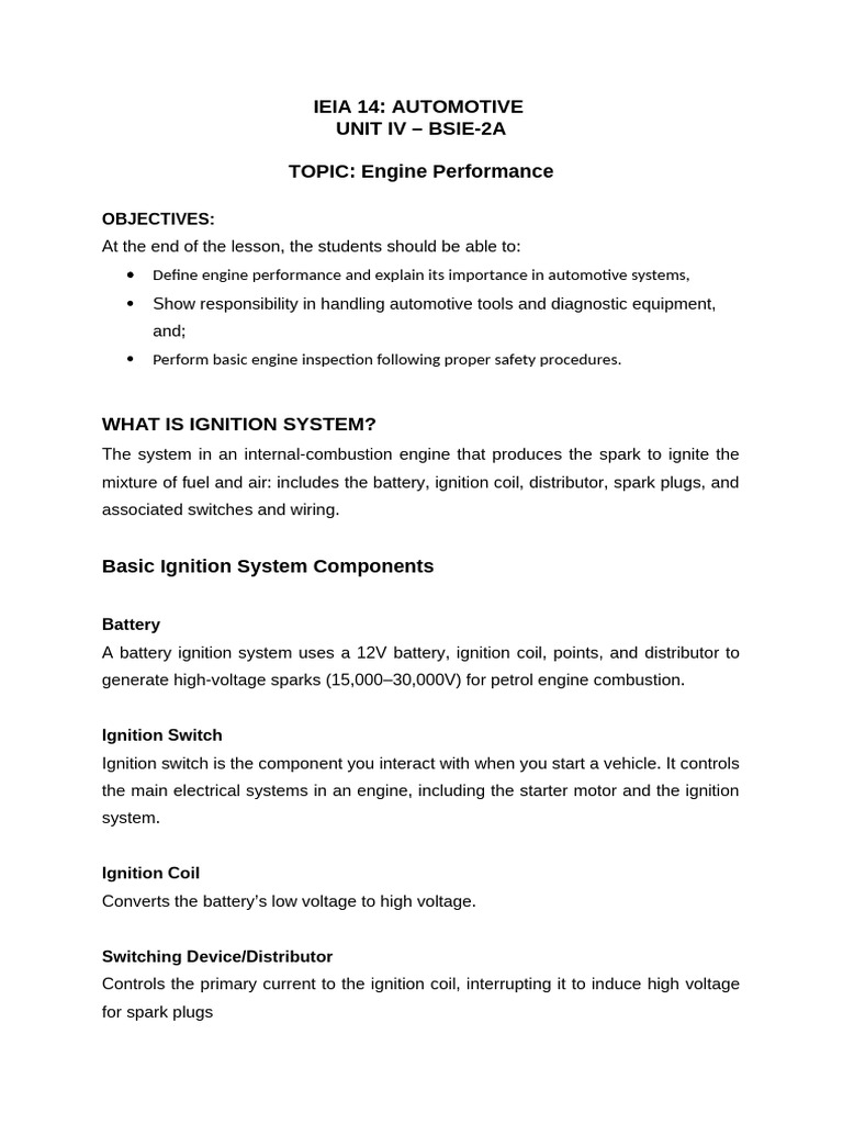 Ieia 14 Engine Performances | PDF | Fuel Injection | Ignition System