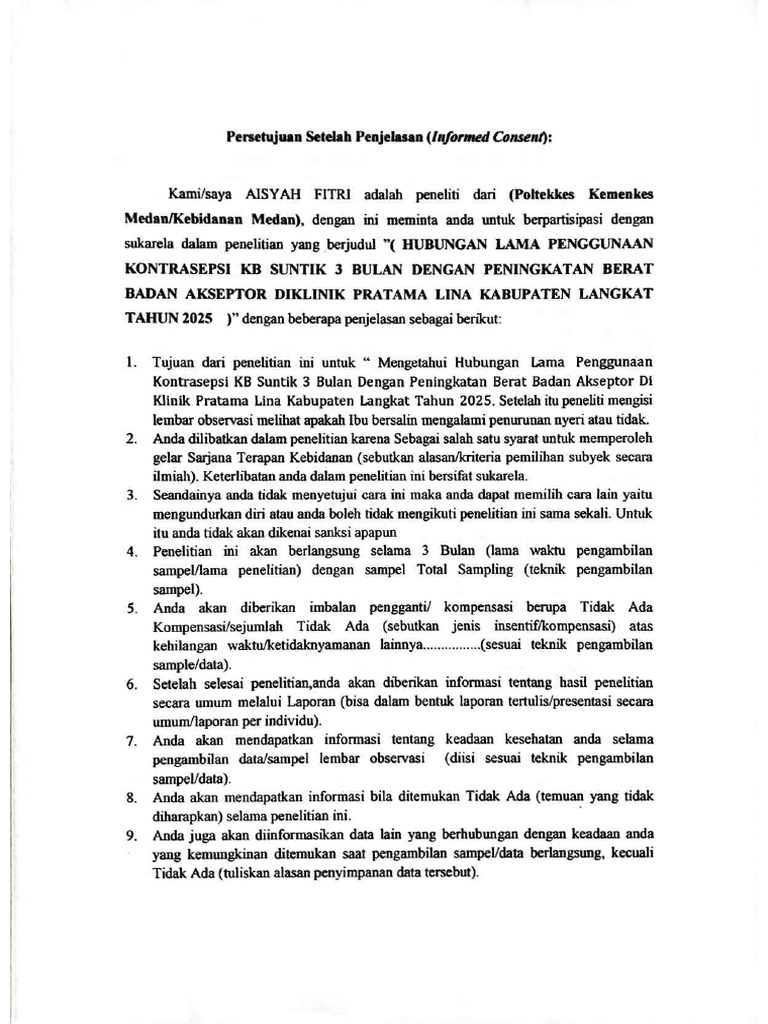 Informance consen | PDF