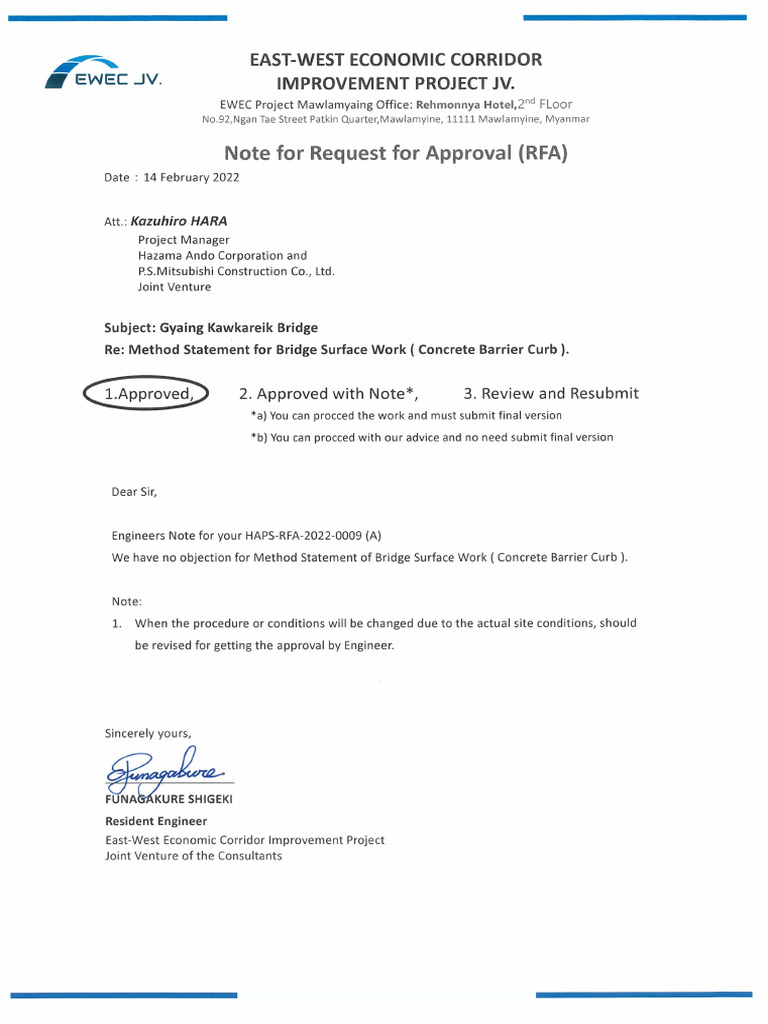 HAPS-RFA-2022-0009A Method Statement for Structure - Bridge Surface ...