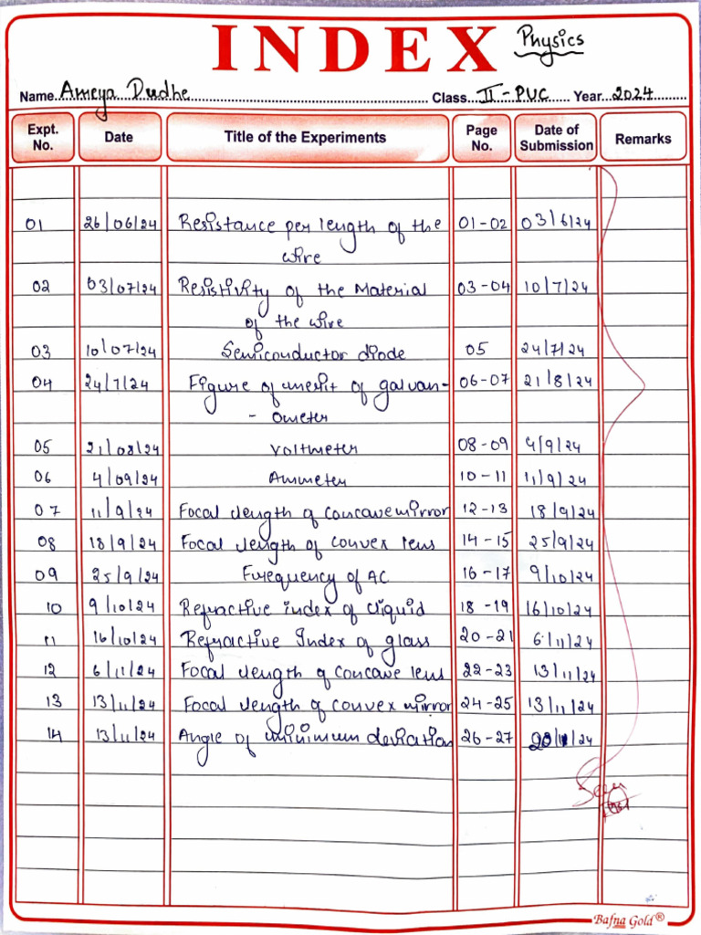 Physics Lab Record | PDF