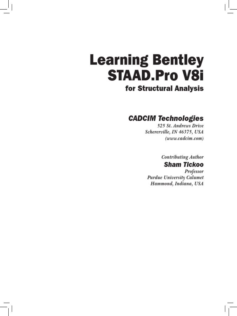 Learning Bentley STAAD Pro V8i For Struc | PDF | Autodesk | Auto Cad