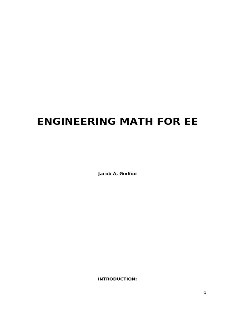 Engineering Math For Ee | PDF | Complex Number | Mathematics