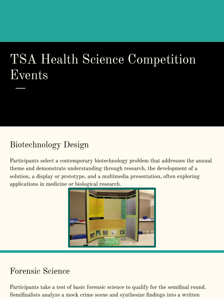 TSA Health Science Competition Events | PDF