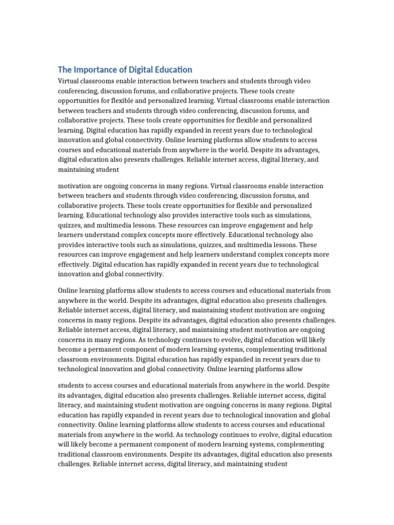 Long Document 3 | PDF | Educational Technology | Distance Education