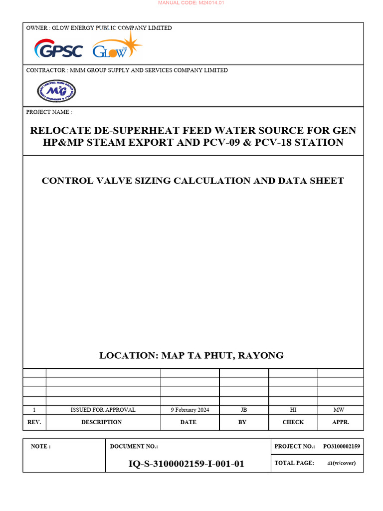 Control Valve, Transmitter Data Sheet and Specification | PDF | Valve ...