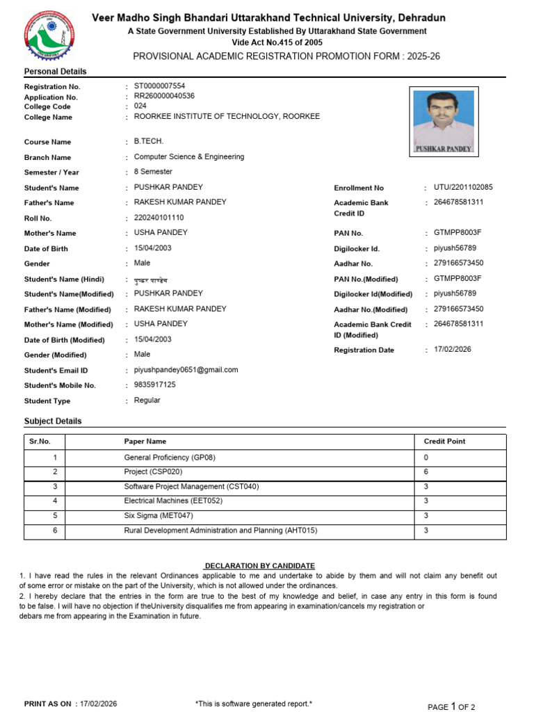Promotion Form | PDF