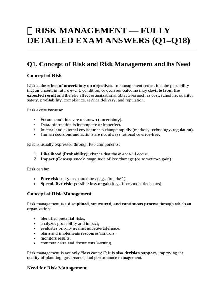 ? RISK MANAGEMENT | PDF | Risk Management | Risk