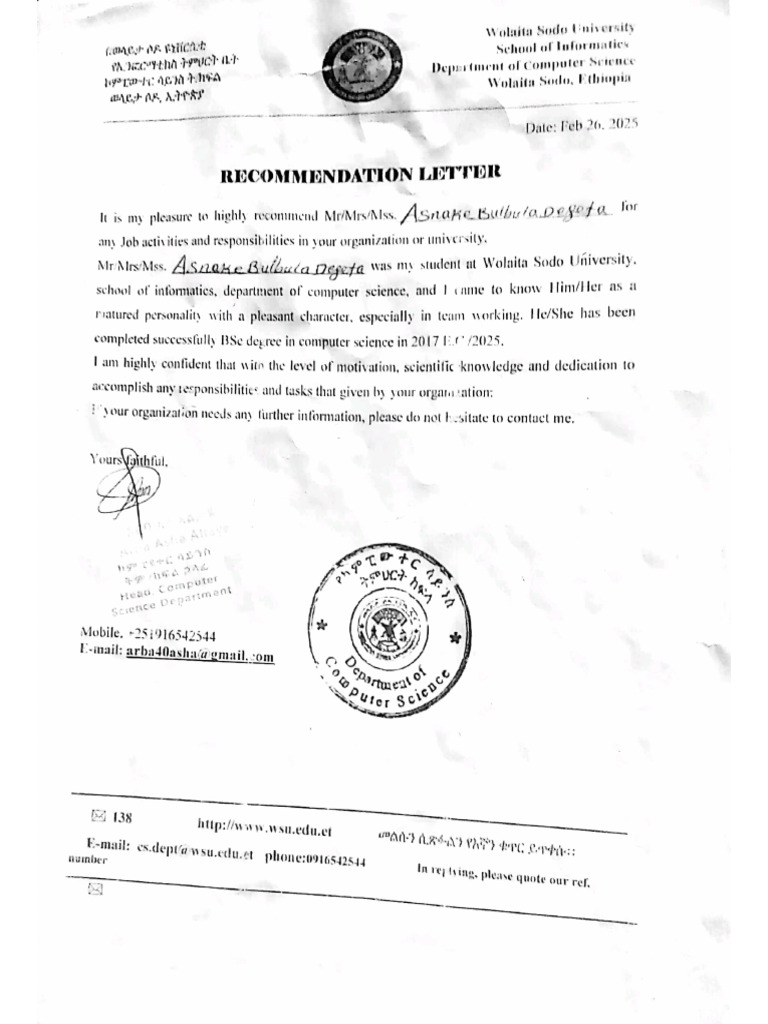Recom Letter | PDF