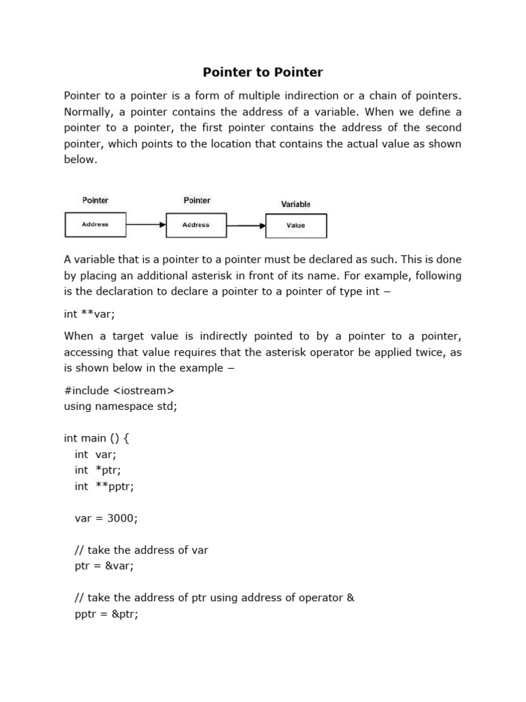 Pointer to Pointer | PDF
