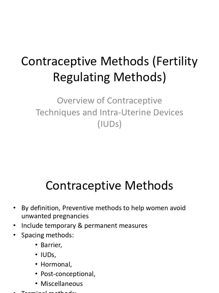 Contraceptive Methods IUDs Updated | PDF | Fertility | Birth Control