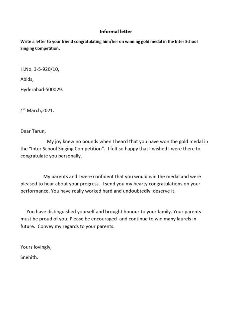 Informal Letter | PDF