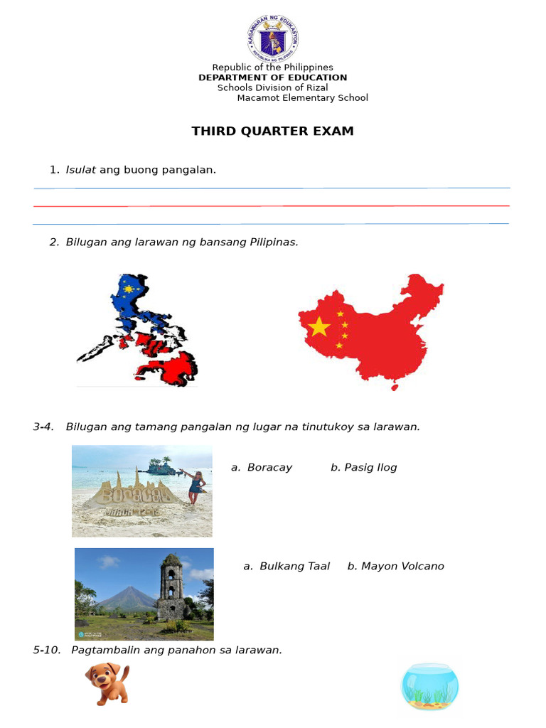 3rd Quarter Assessment | PDF