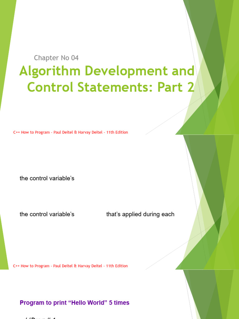 Chap 04 Algorithm Development and Control - II | PDF | Integer ...