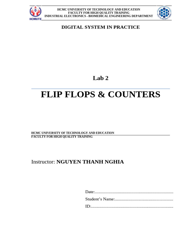 Lab 2 - Flip Flops and Counters - Doc HD | PDF | Logic Gate ...