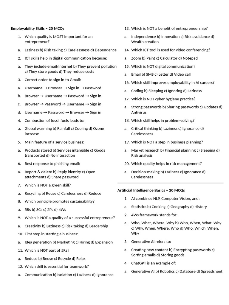 Worksheet Final | PDF | Artificial Intelligence | Intelligence (AI ...