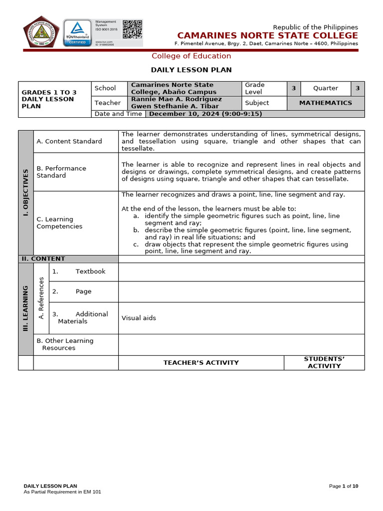 DLP in Math - (Rannie 0gwen) New Revised | PDF