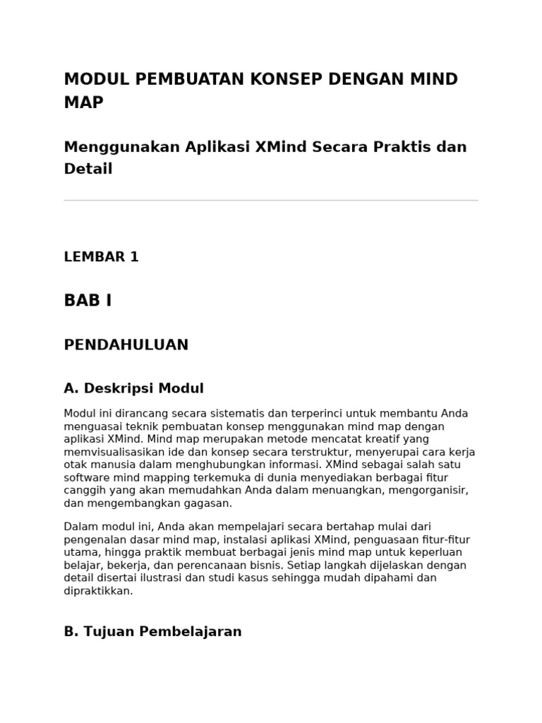 Modul Pembuatan Konsep Dengan Mind Map | PDF