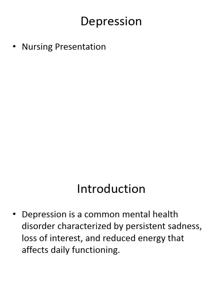 Depression Presentation | PDF