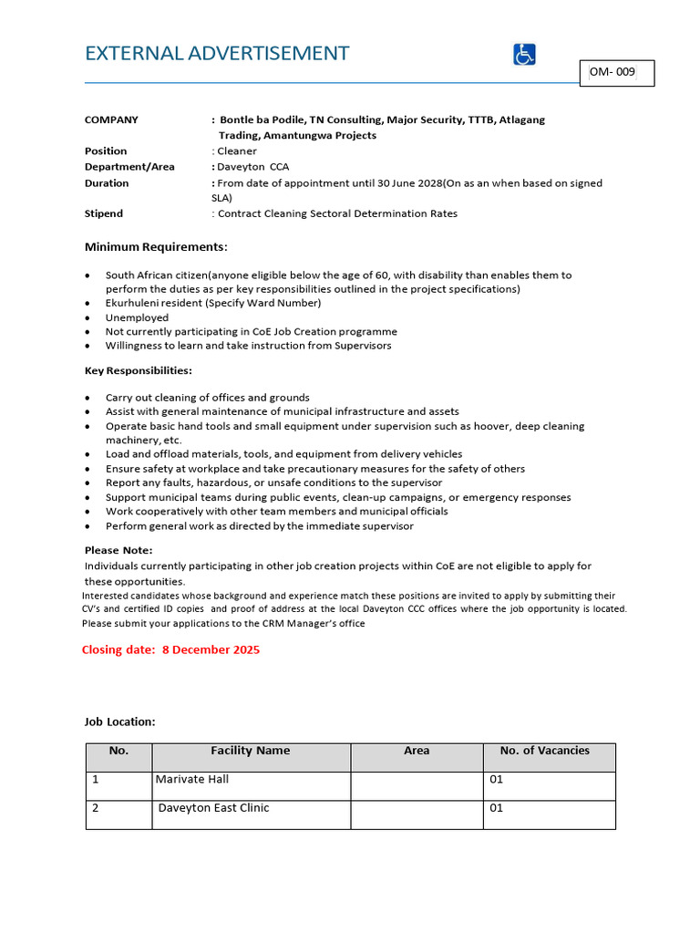 Daveyton Advertisement | PDF | Economies