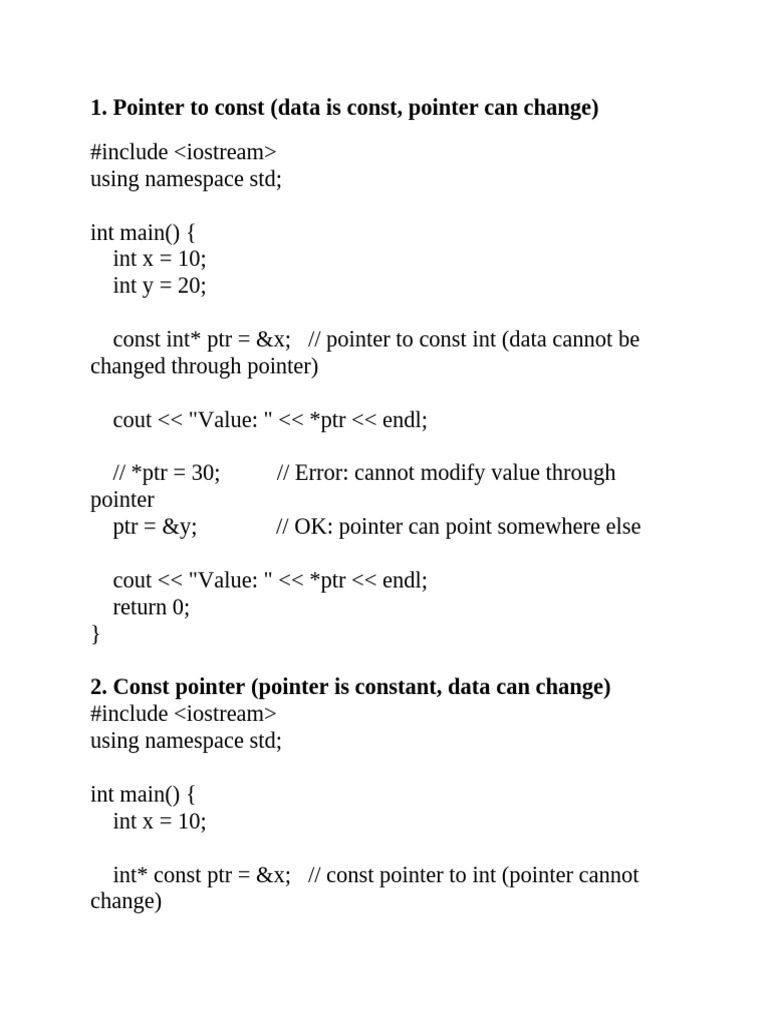 OOSd Const Pointer | PDF