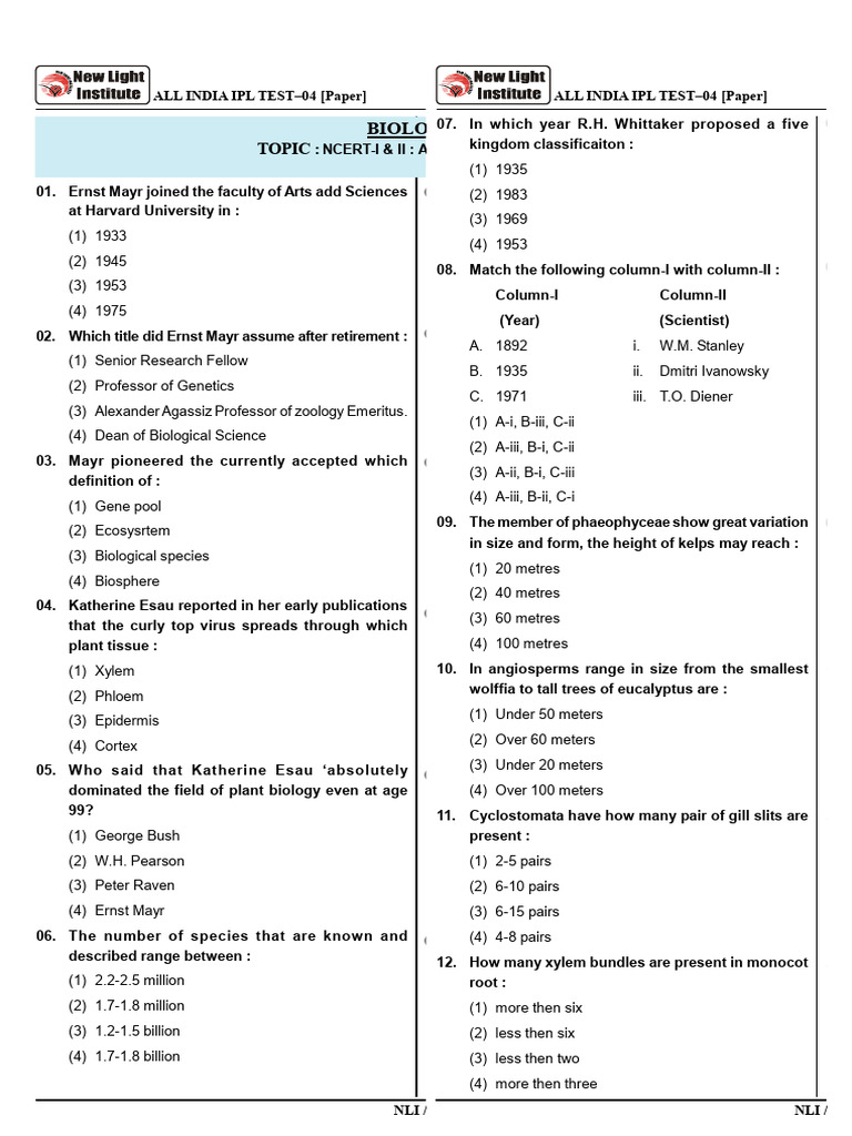 IPL PAPER - 04 (12-01-2026) - Split (N-Up 2x1) | PDF | Cell (Biology ...
