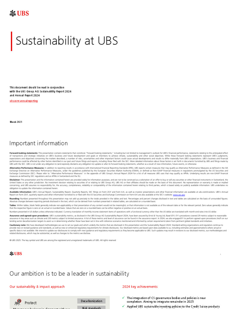Sustainability Investor Presentation | PDF | Climate Change Mitigation ...