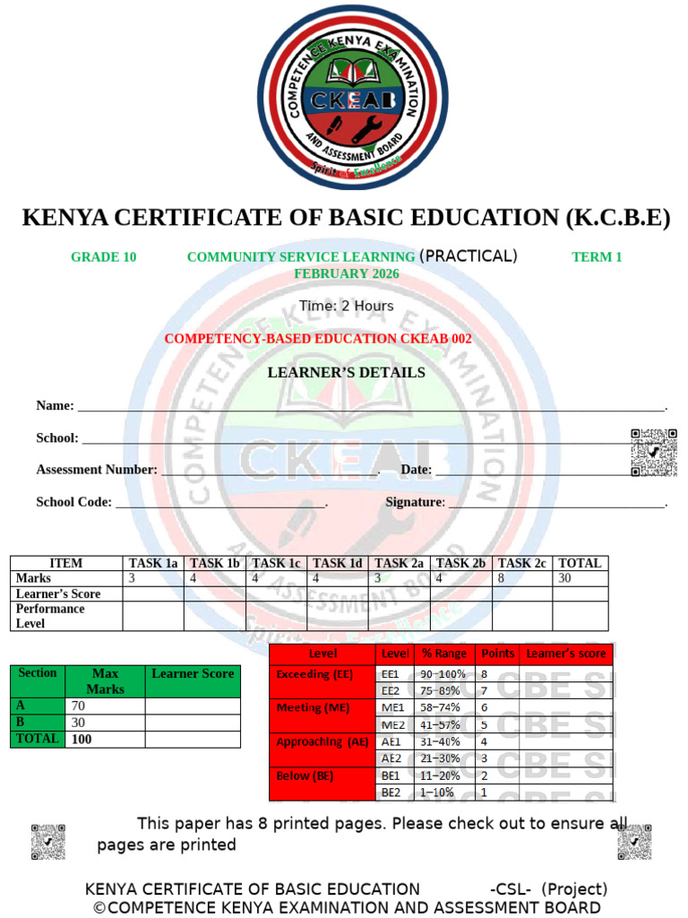 Grade 10 CSL Project 002 2026 | PDF