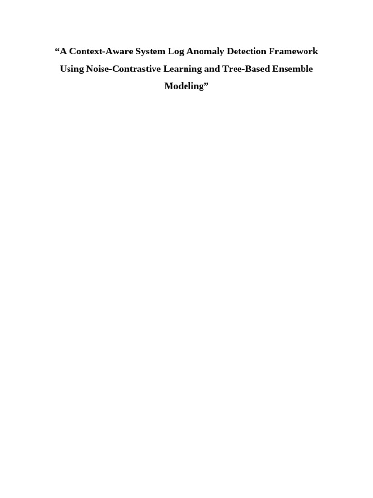 A Context-Aware System Log Anomaly Detection Framework Using Noise ...