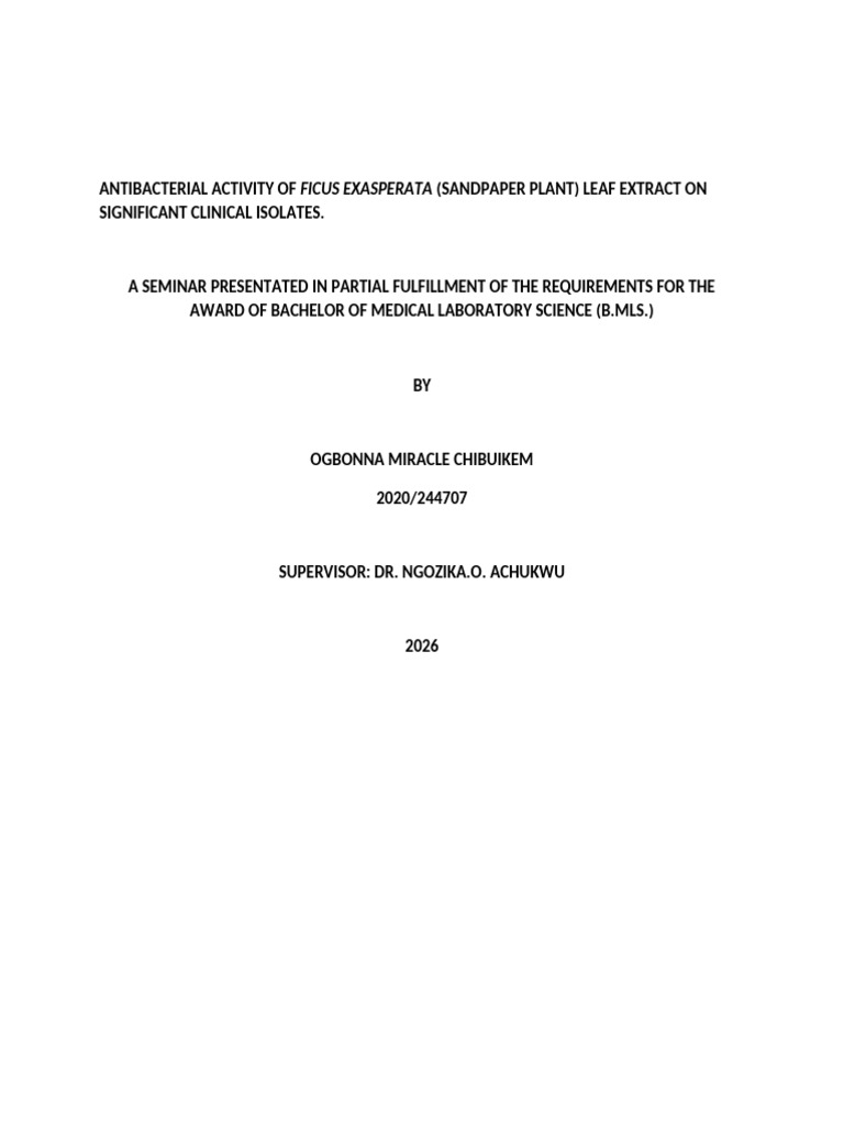 Miracle Project Soft Copy | PDF | Antimicrobial Resistance | Antimicrobial