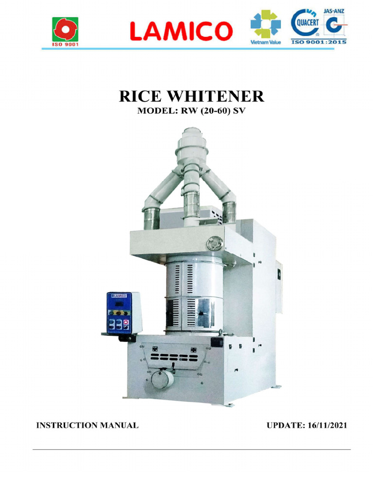 Rice Whitener RW - 20-60 - SV | PDF