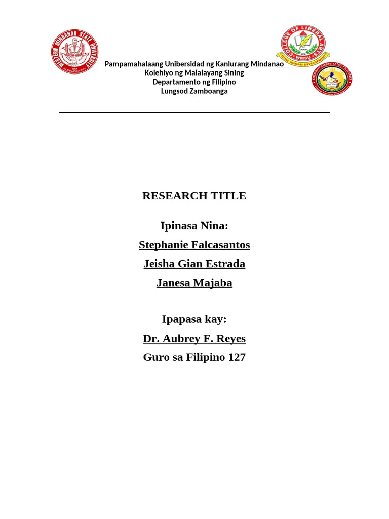 7 Titles For Research Title Proposal | PDF