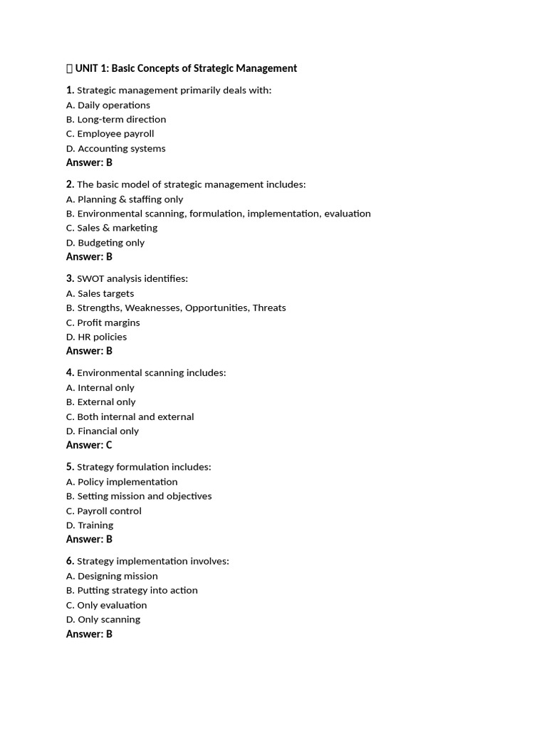Strategic Management 2 | PDF | Strategic Management | Corporate Social ...