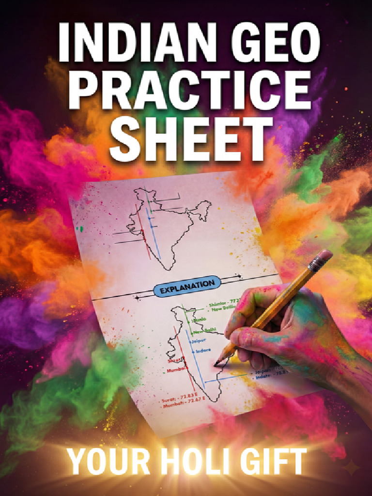 Indian Geo Practice Sheet | PDF | Physical Geography | Earth Sciences