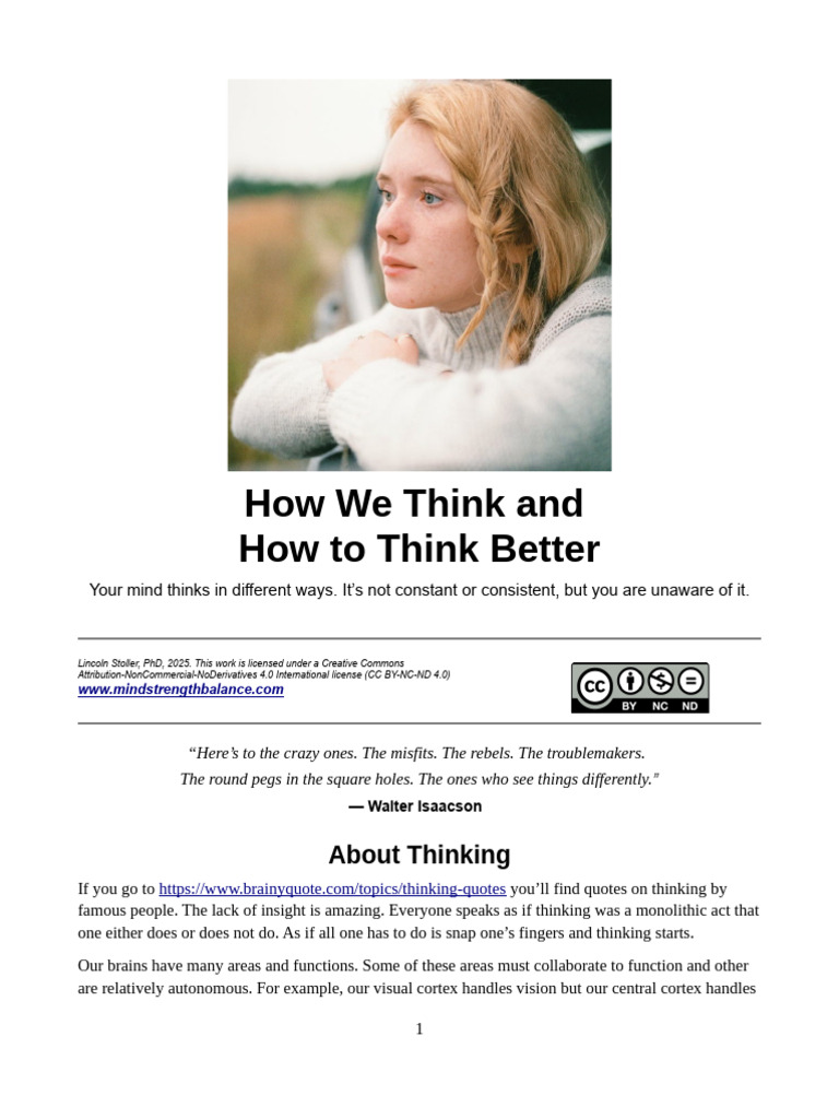 How We Think and How To Think Better | PDF | Thought | Intelligence