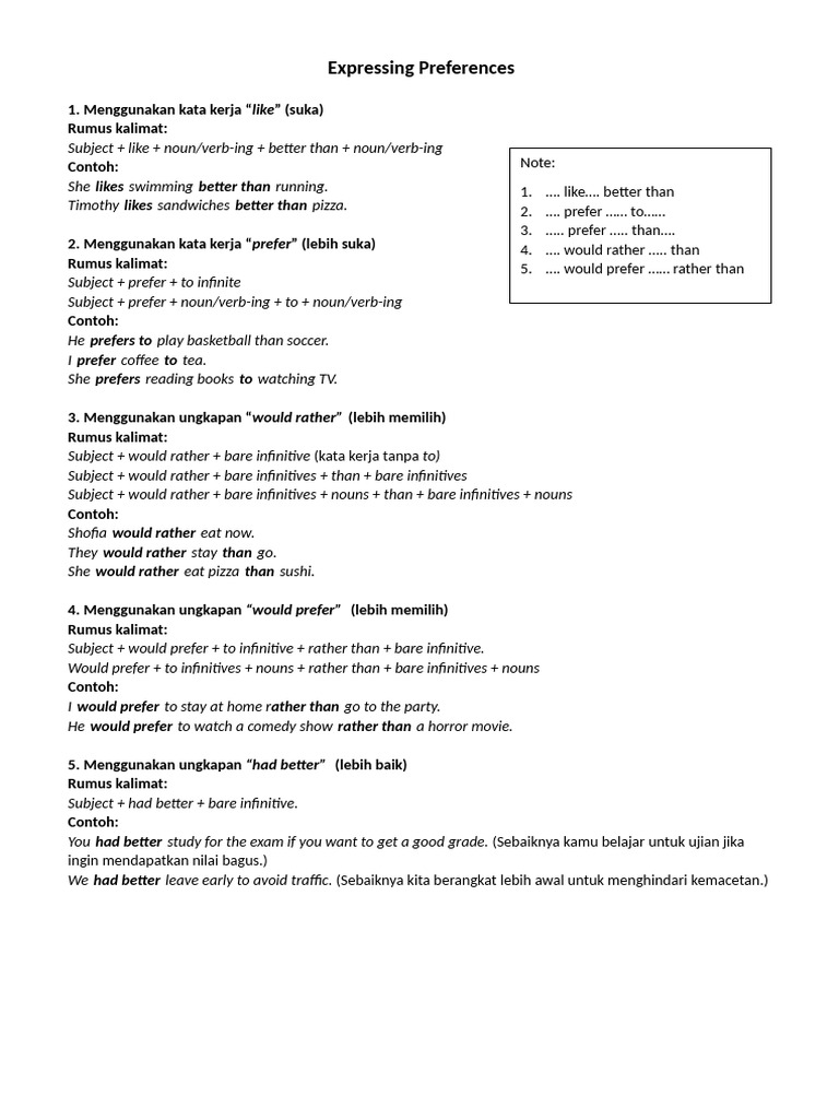 Expressing Preferences | PDF