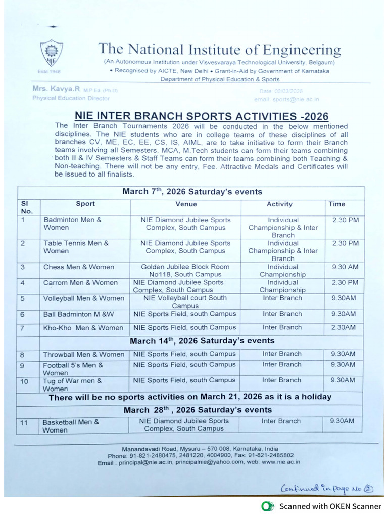 Inter Branch 2026 | PDF