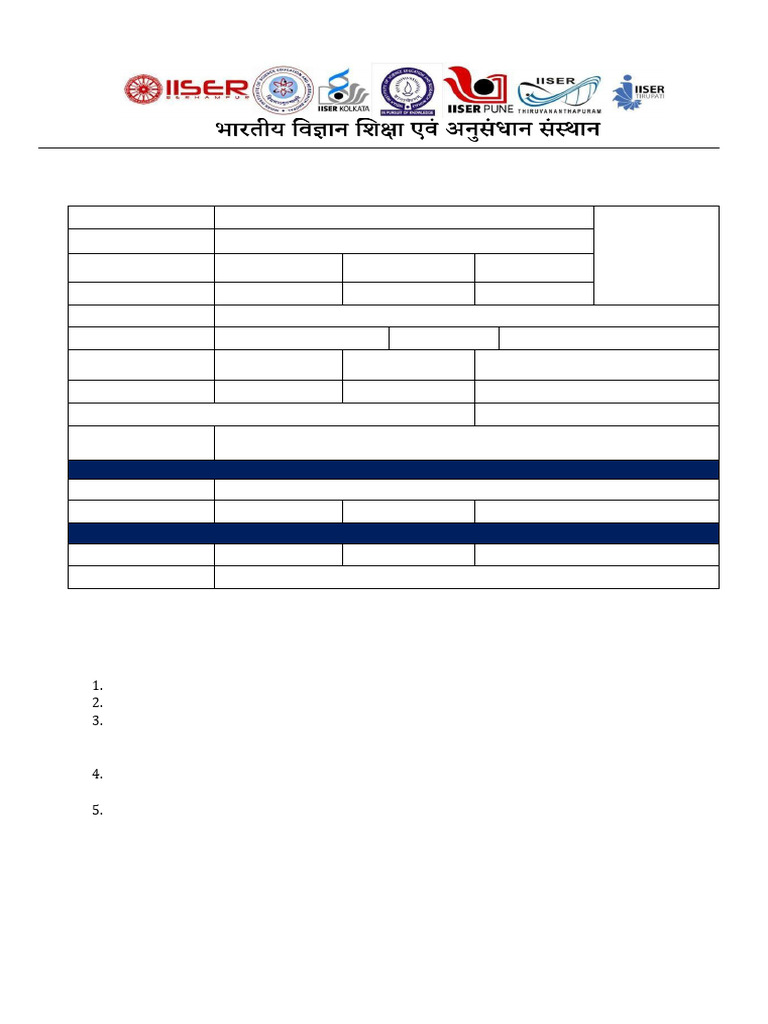 Iat 2026 Form Admission Form | PDF