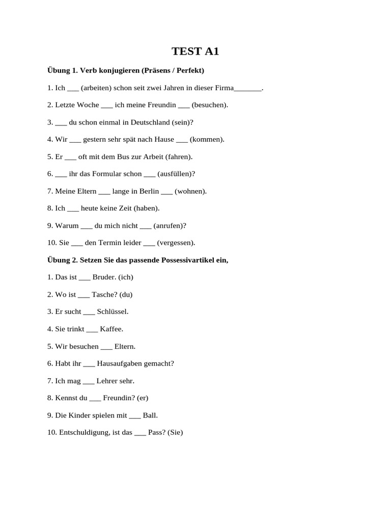 Test A2 | PDF
