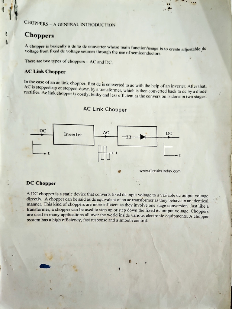 Choppers | PDF | Direct Current | Power Inverter