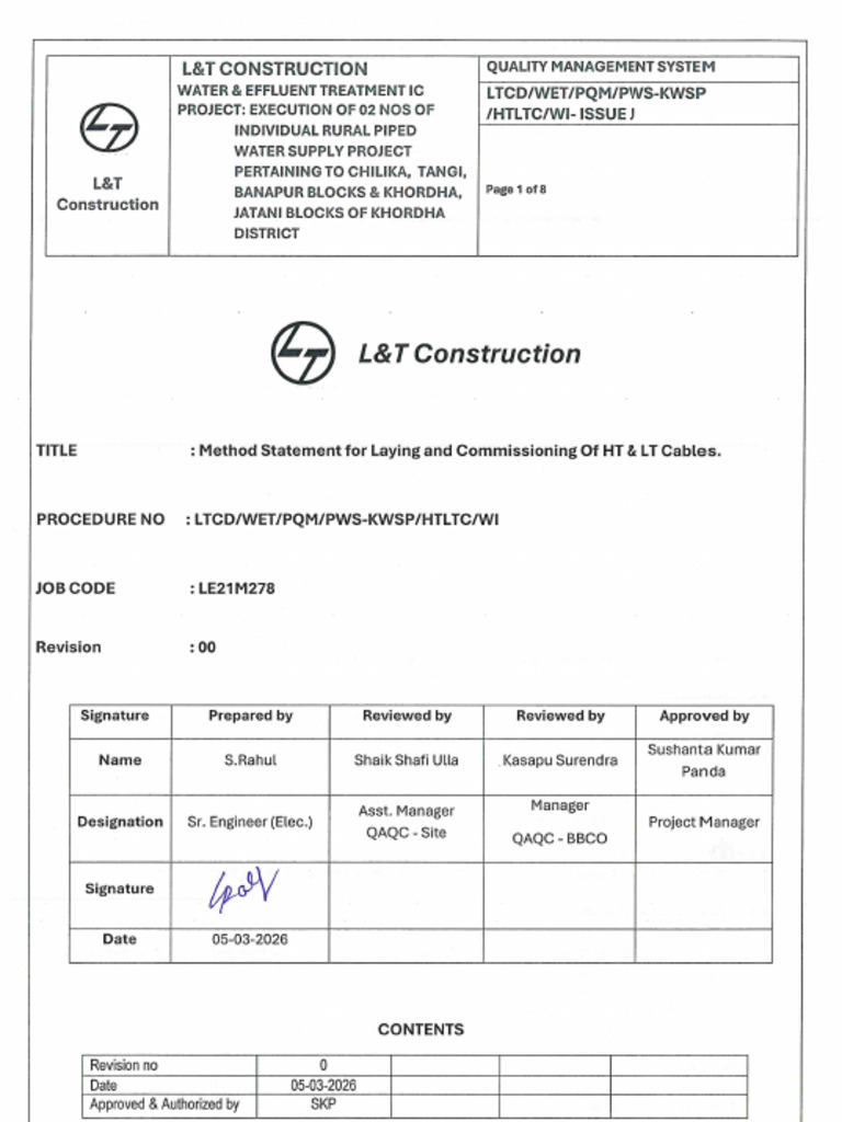 LT&HT Cables | PDF
