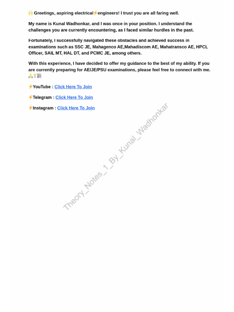 Basic Electrical Theory Notes | PDF