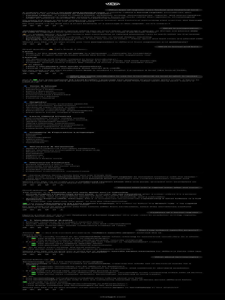 Formal Register Explanation | PDF