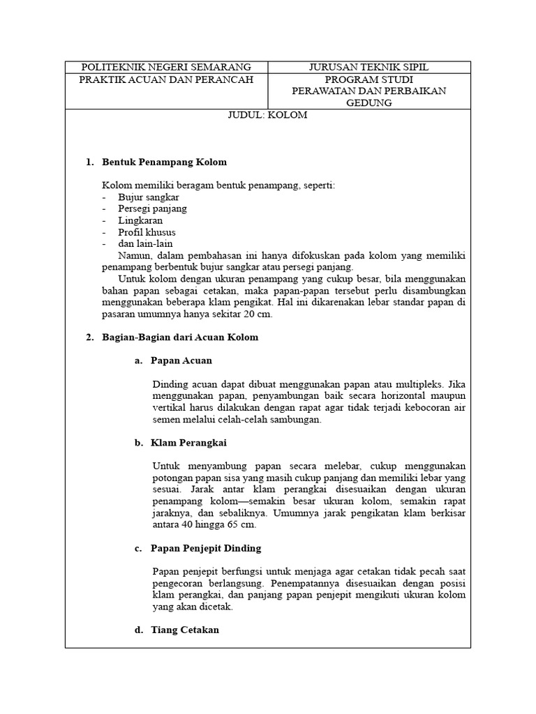 CONTOH FW 1 KOLOM SIANG FIX SALATIGArrrrrrrr | PDF