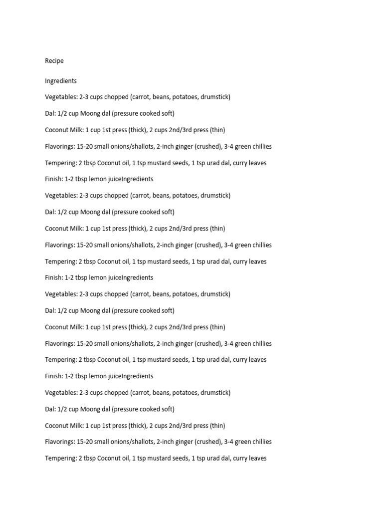 Stew Coconut Receipe | PDF