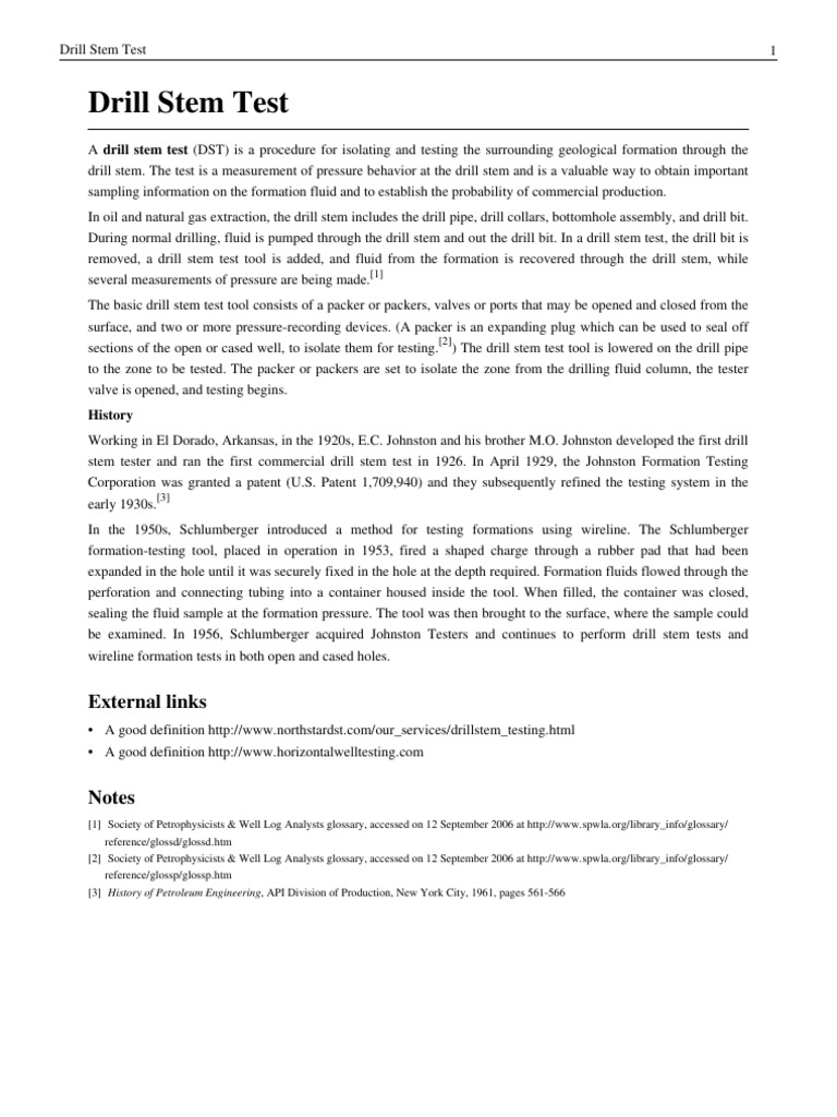 An InDepth Explanation of Drill Stem Testing Procedures and Their