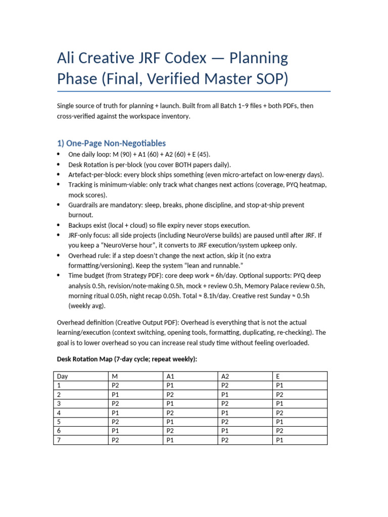 Ali JRF Codex Planning Phase Final Optimized v8 | PDF | Computing ...