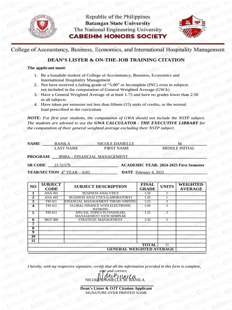 DL & OJT Application Form | PDF | Educational Assessment And Evaluation ...