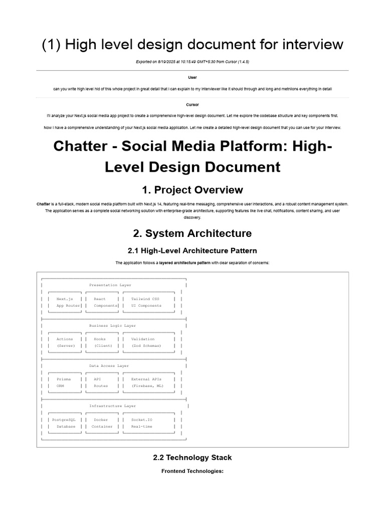 Cursor 1 High Level Design Document Fo | PDF
